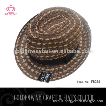 brown cheap paper straw fedora summer hats promotional hats
